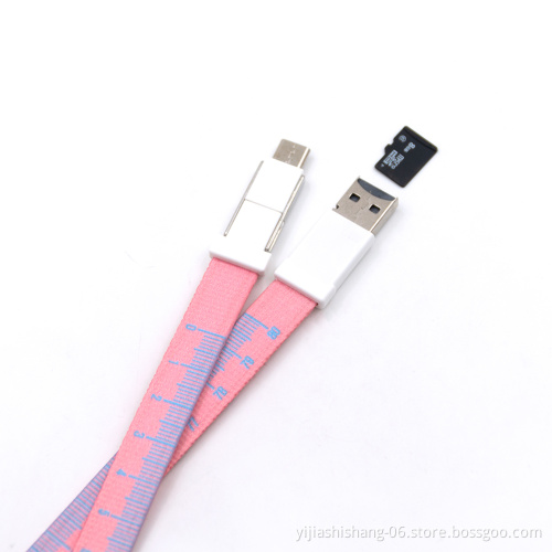Phone Lanyard Holder Neck Strap Charging Cable Data Cord For IPhone Micro-USB Type-C